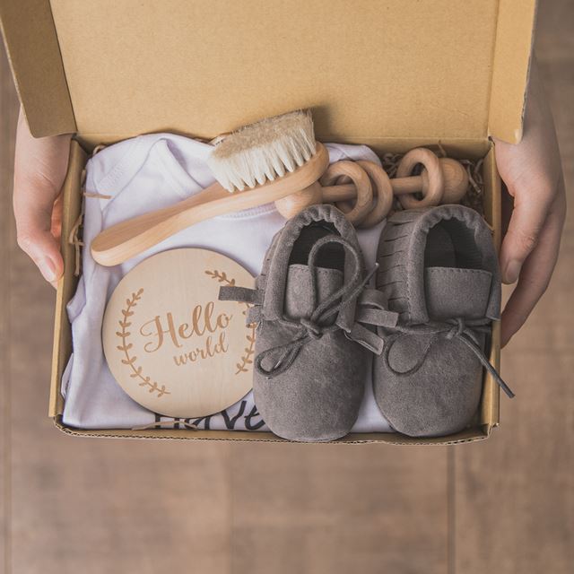 Hello World Newborn Baby Animal Rattle Gift Box
