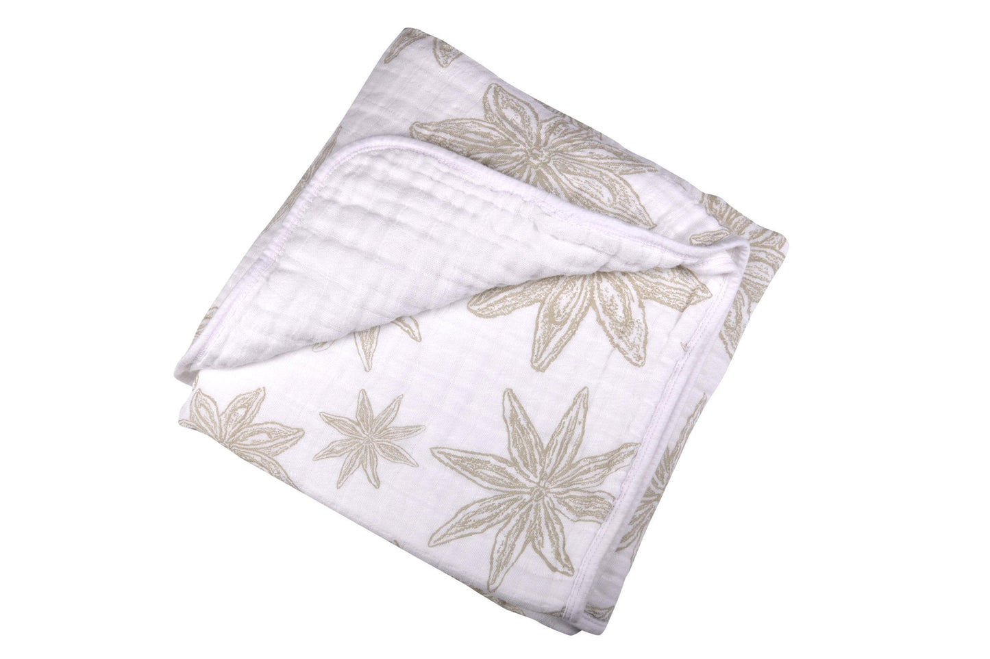 This elegantly designed floral blanket could double as a throw or be a great backdrop for a Tummy Time photo shoot in the park. Kids love snuggling up with this lush comfy, cozy, and cuddly four layer 100% natural cotton muslin blanket. Soft breathable and versatile blanket is made of natural cotton fibers. Perfect for home or on the go.