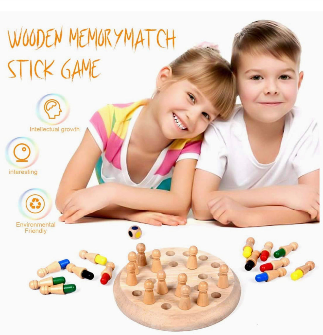 Wooden Memory Match Stick Chess Game