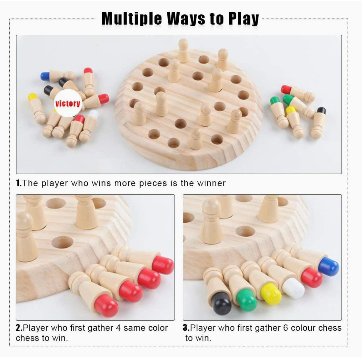 Wooden Memory Match Stick Chess Game