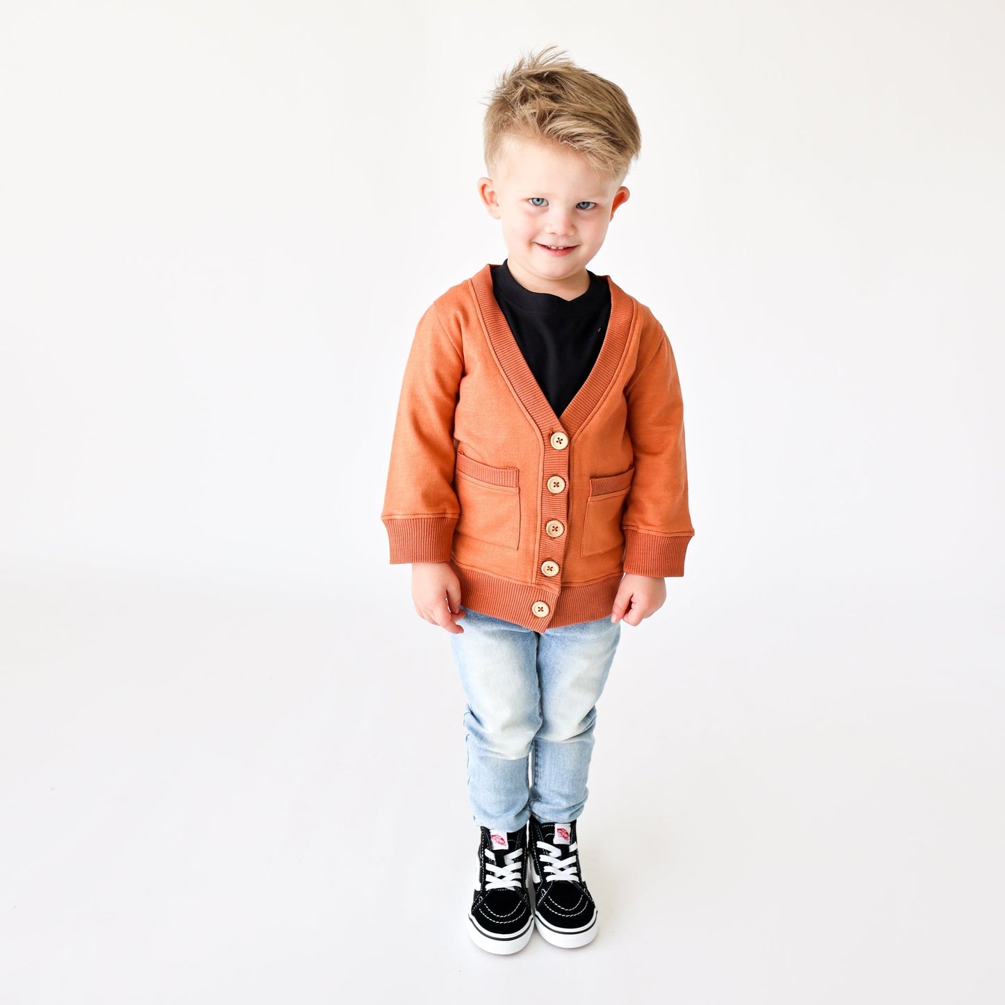 Organic Cotton Button Front Kids Cardigan