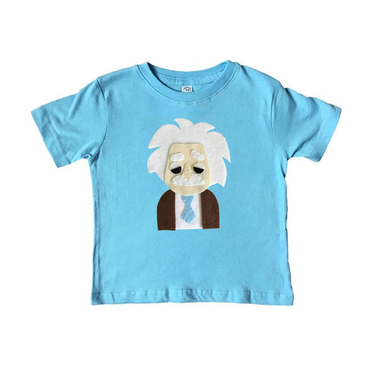 Einstein was such an inspiration! This Einstein tee equals Mega Cute Squared!    Handmade and hand-stitched. For boys & girls.  Materials: Felt pieces cut and appliqued to the 100% cotton onesie. This cool unique onesie is made to order and with 100% love!