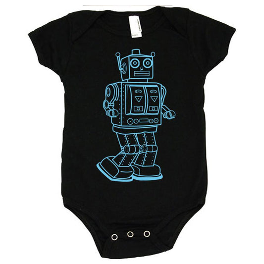 Vintage Robot Black Onesie