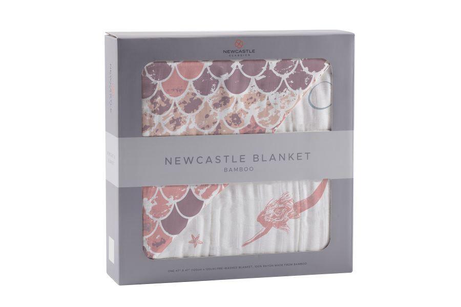Mermaids and Scales Reversible Bamboo Muslin Blanket