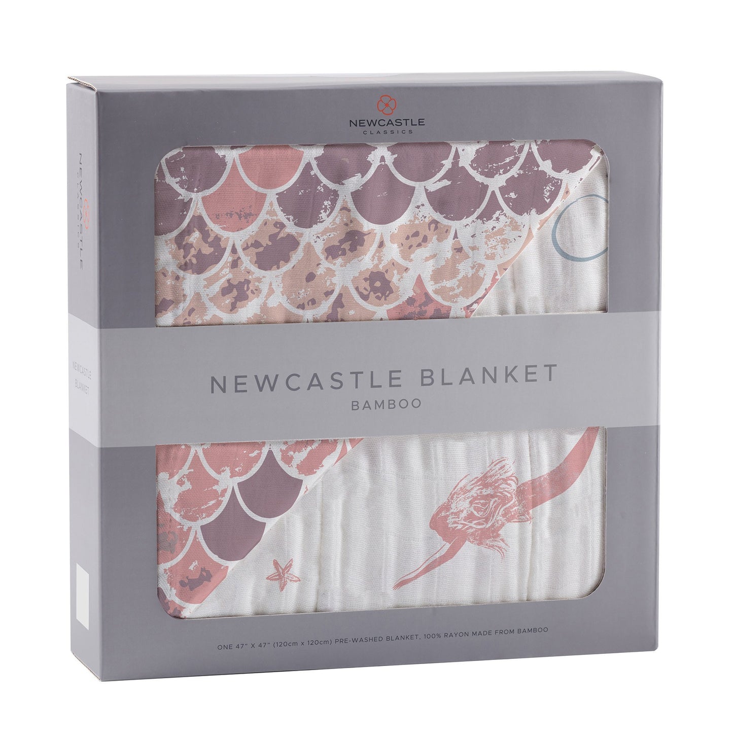 Mermaids and Scales Reversible Bamboo Muslin Blanket