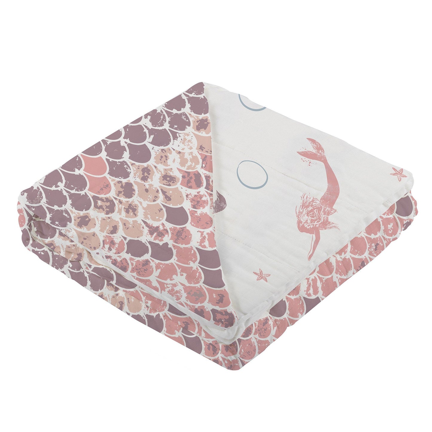 Mermaids and Scales Reversible Bamboo Muslin Blanket